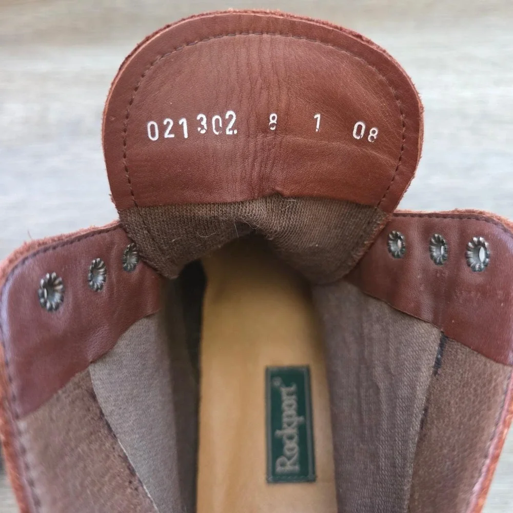 Rockport Vintage 90s Brown Leather Lace Up Ankle Boots Slovenia Womens 8 M 4571